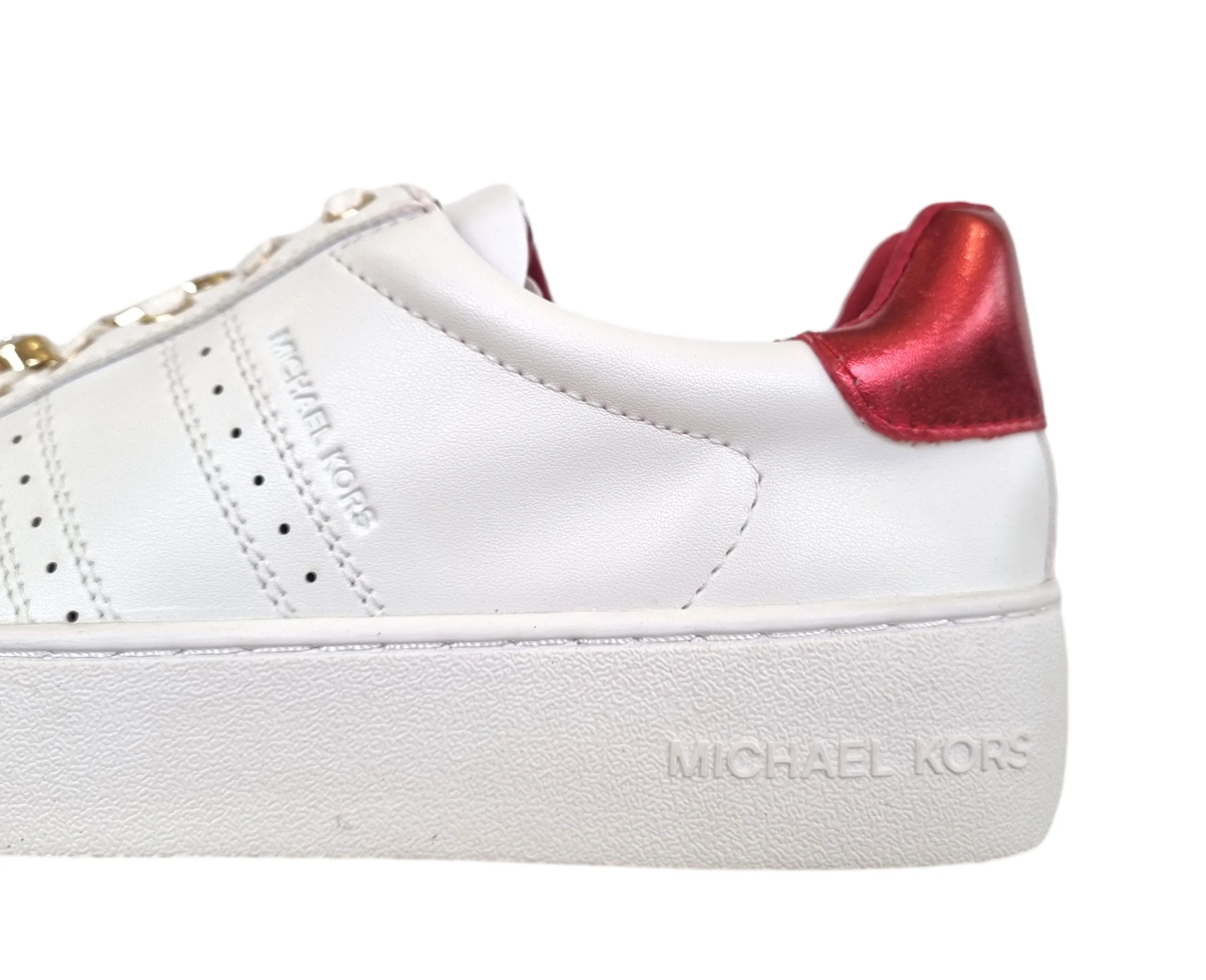Zapatillas deportivas de mujer Michael Kors Poppy con cordones 49H3POFS2L blanco
