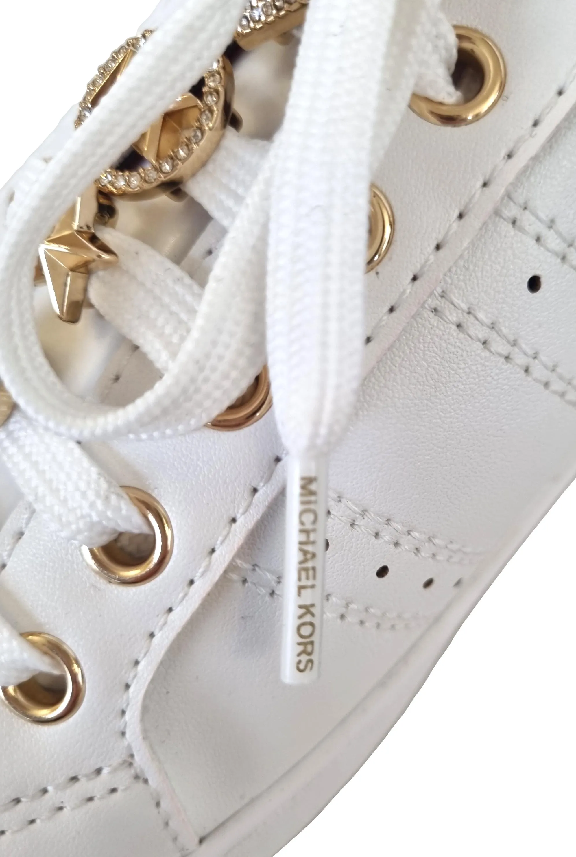Zapatillas deportivas de mujer Michael Kors Poppy con cordones 49H3POFS2L blanco