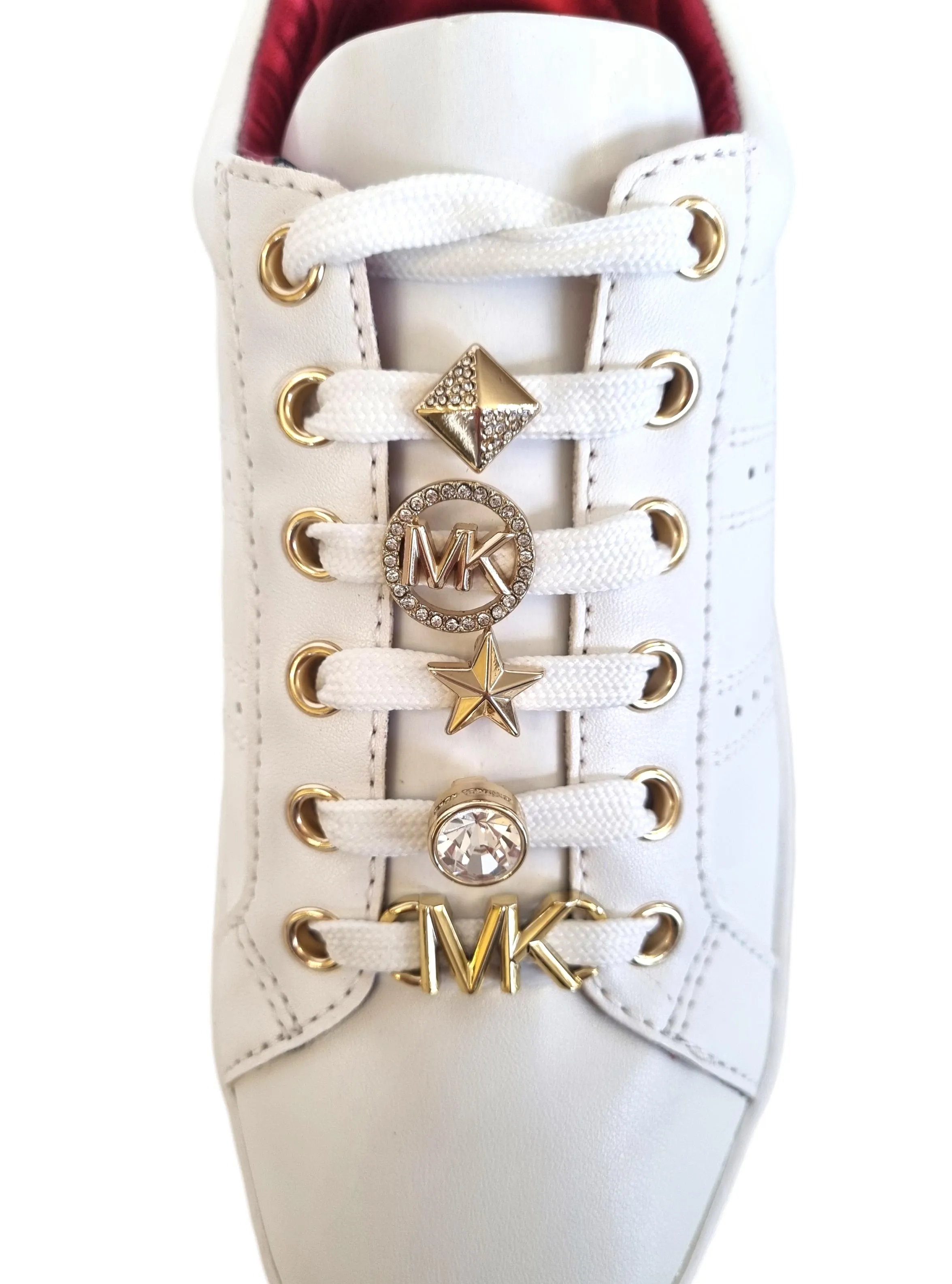 Zapatillas deportivas de mujer Michael Kors Poppy con cordones 49H3POFS2L blanco