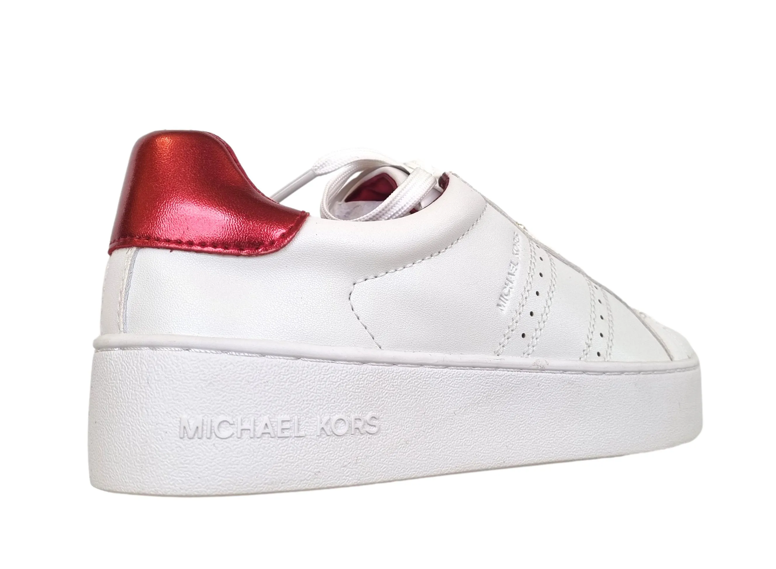 Zapatillas deportivas de mujer Michael Kors Poppy con cordones 49H3POFS2L blanco