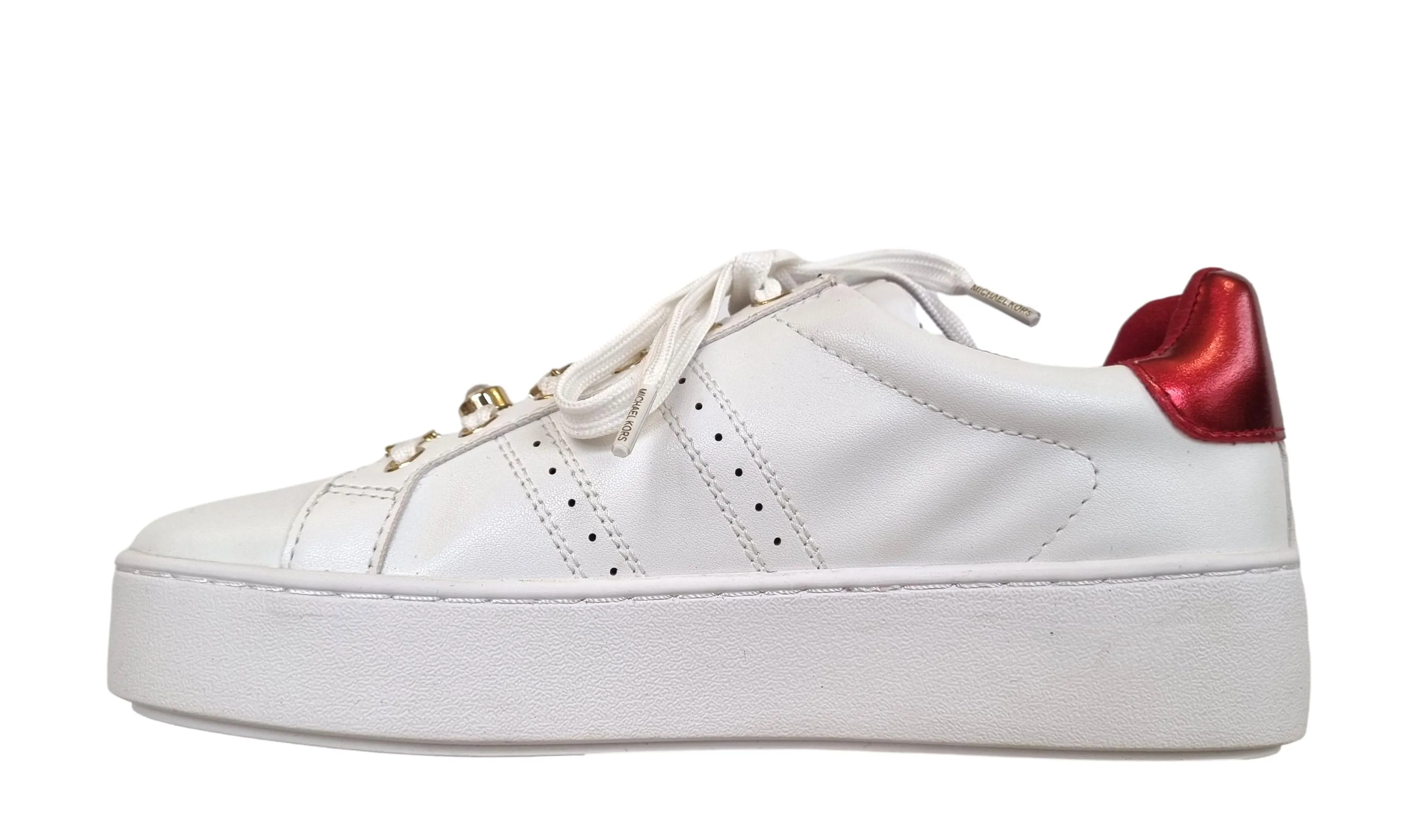 Zapatillas deportivas de mujer Michael Kors Poppy con cordones 49H3POFS2L blanco