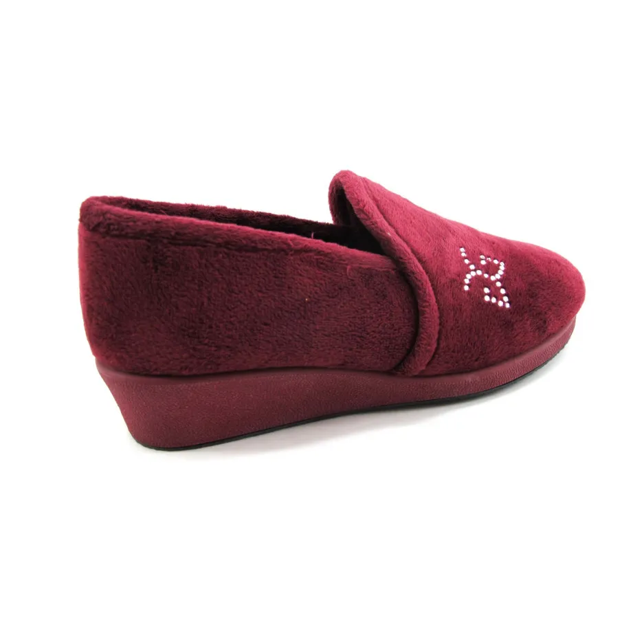 ZAPATILLAS HOGAR GARZÓN MUJER BURDEOS