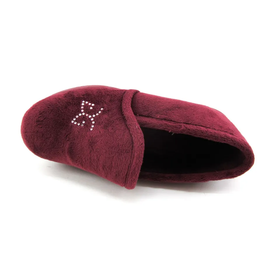 ZAPATILLAS HOGAR GARZÓN MUJER BURDEOS
