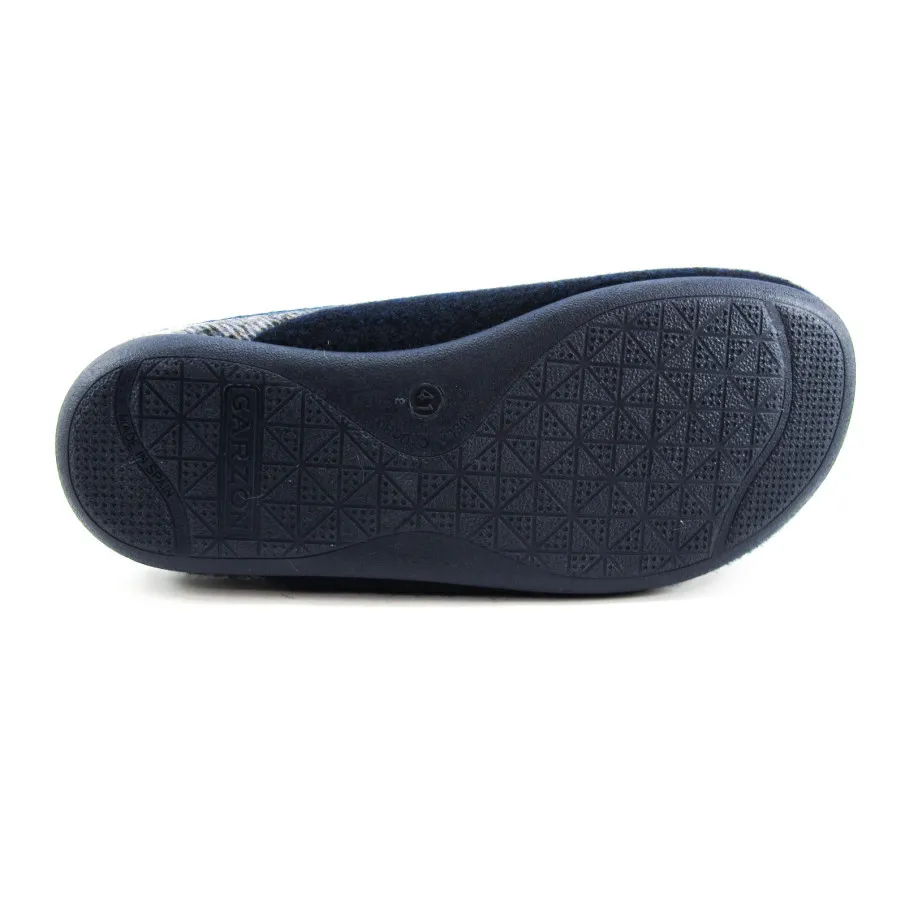 ZAPATILLAS HOGAR HOMBRE GARZÓN CUADROS MARINO