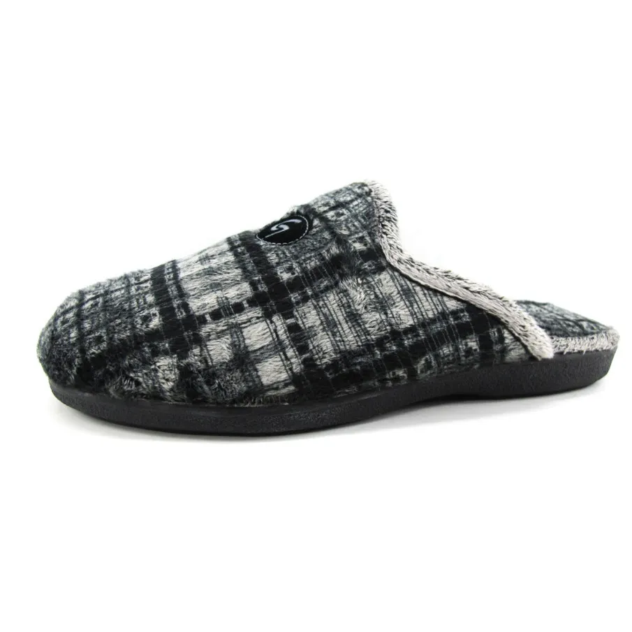ZAPATILLAS HOGAR HOMBRE GARZÓN LOGO NEGRO