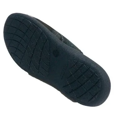 Zapatillas hombre abiertas detrás cuadros y escudo Aguas nuevas en azul marino