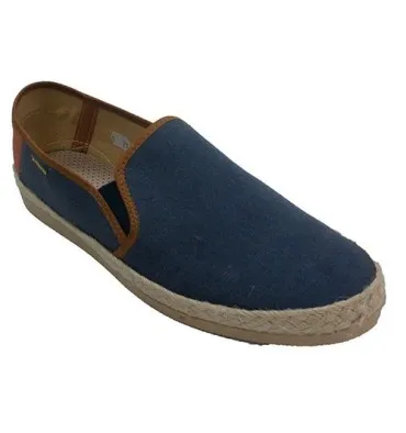 Zapatillas hombre cerrada ribete de cáñamo Alberola en azul