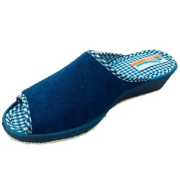 Zapatillas mujer abiertas punta talón Soca en azul marino