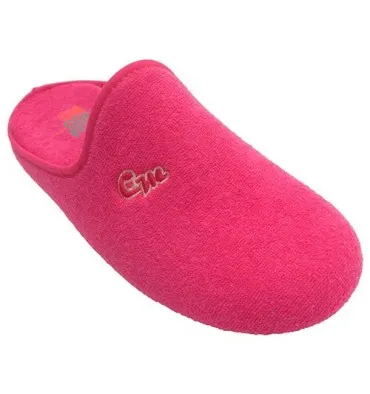 Zapatillas mujer cerrada punta abierta detrás Calzamur en fuxia