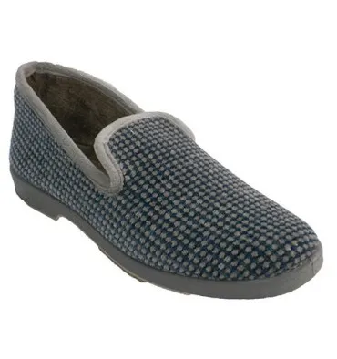 Zapatillas mujer cerradas con cuadritros de perdiz Doctor Cutillas en azul