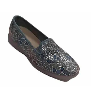 Zapatillas mujer cerradas con gomas estampado serpiente Muro en azul