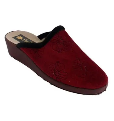 Zapatillas mujer invierno abiertas por detrás Ludiher en burdeos