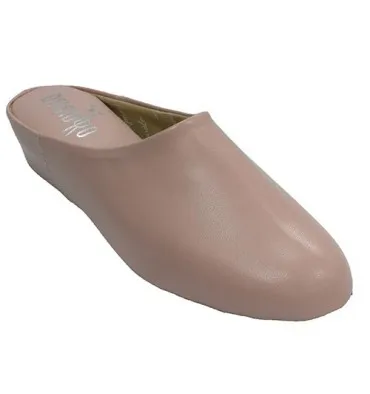 Zapatillas mujer piel abierta atrás estar casa DEISIDRO en rosa