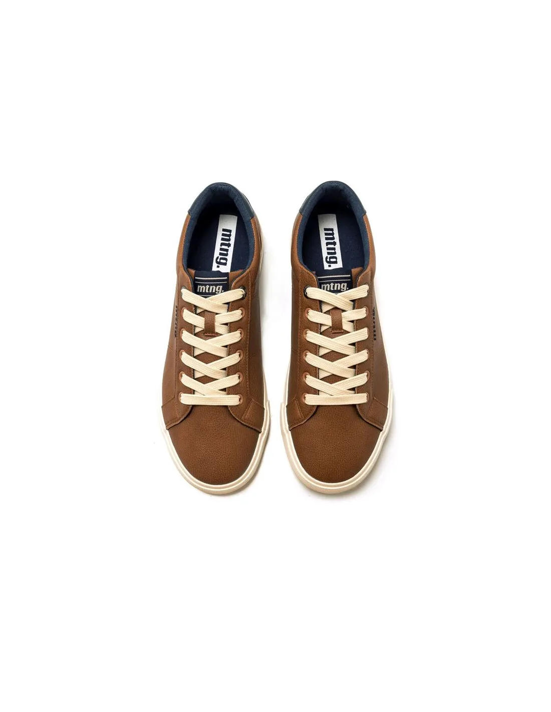 Zapatillas Mustang Aria Marrón Cuero Usain Marino Hombre