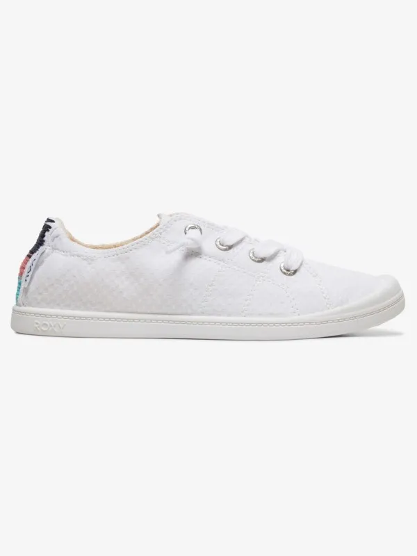 Zapatillas ROXY con cordones textiles para Mujer Bayshore WHITE (wht)) Ref. ARJS600418 Blancas