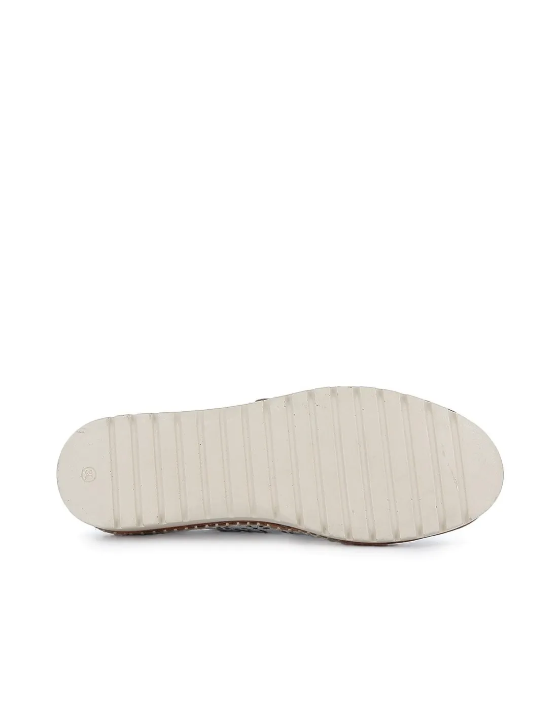 Zapato blanco plano cordones con calados geométricos mujer  Erase