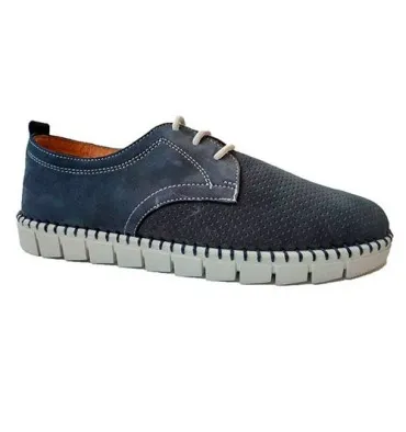 Zapato cordones hombre ancho especial cómodos super flexibles Primocx en azul