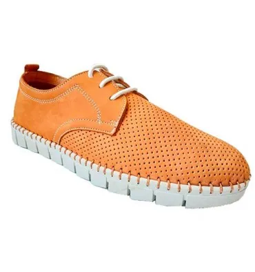 Zapato cordones hombre ancho especial cómodos super flexibles Primocx en camel