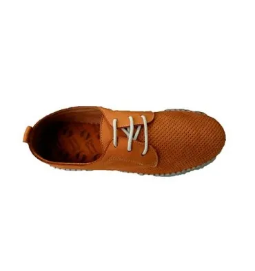 Zapato cordones hombre ancho especial cómodos super flexibles Primocx en camel