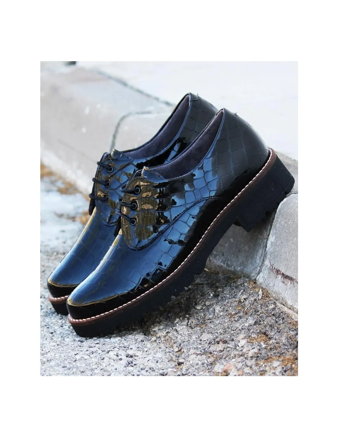 ZAPATO CORDONES MUJER PITILLOS 5370 NEGRO