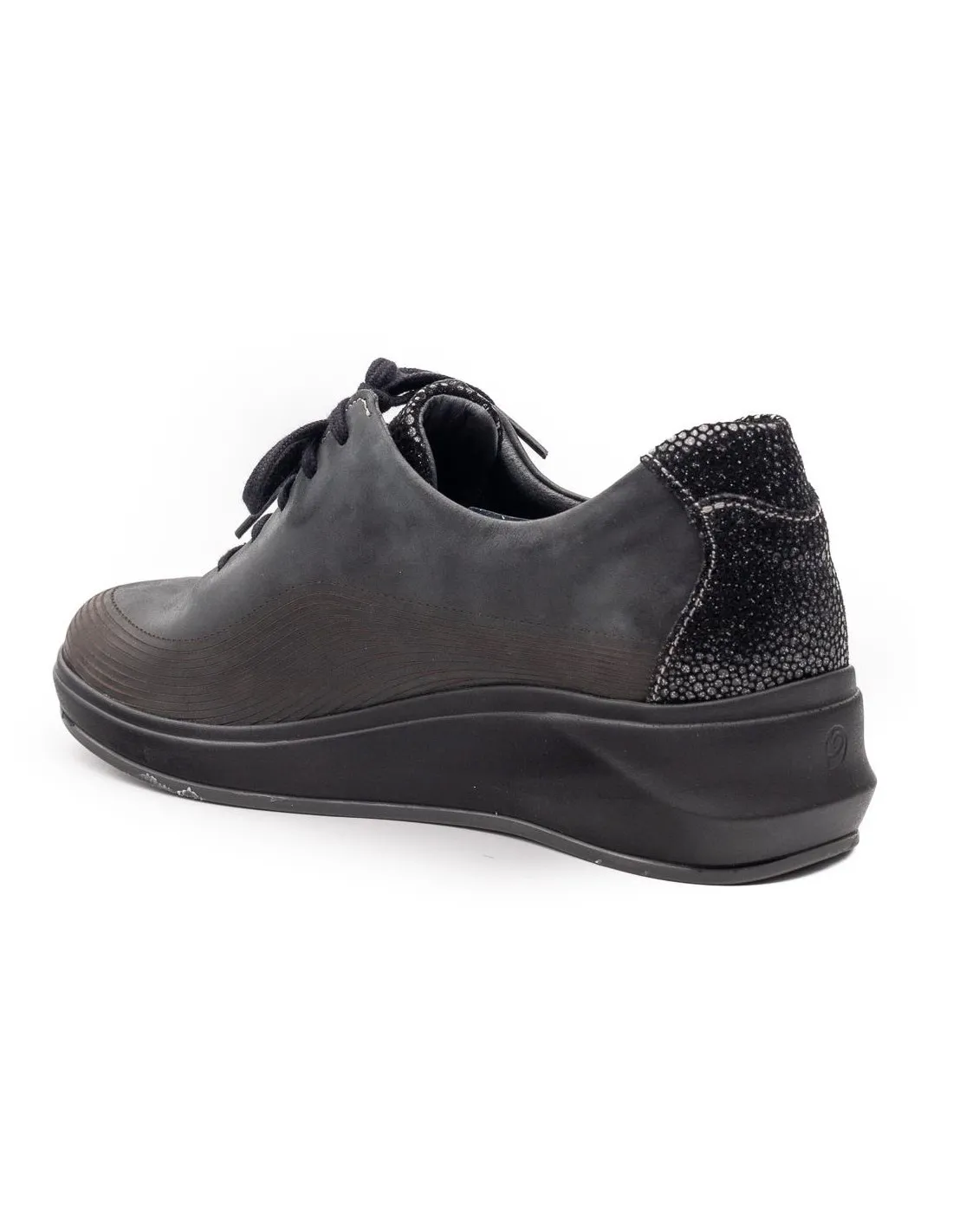 ZAPATO CORDONES MUJER SUAVE 3413 NEGRO