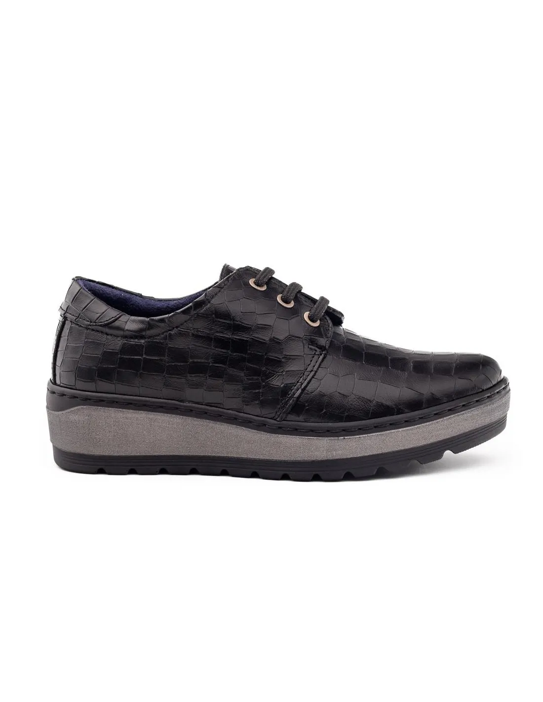 ZAPATO DE CORDONES MUJER NOTTON 1851 NEGRO