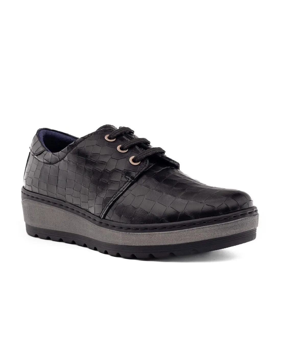 ZAPATO DE CORDONES MUJER NOTTON 1851 NEGRO