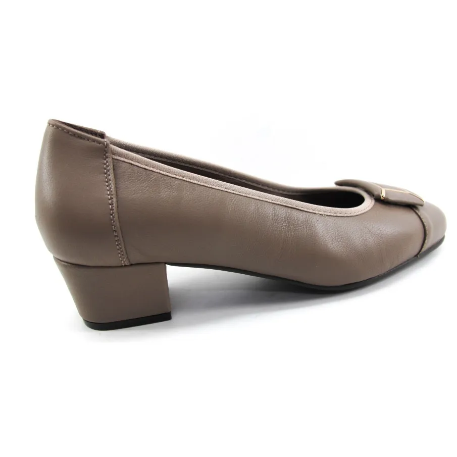 ZAPATO DE SALON COLOR CAMEL TACON FORRADO