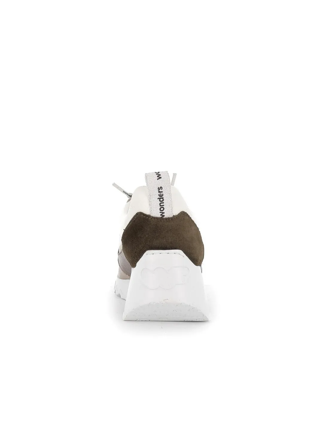Zapato piel cordones elasticos tricolor taupe mujer  Wonders