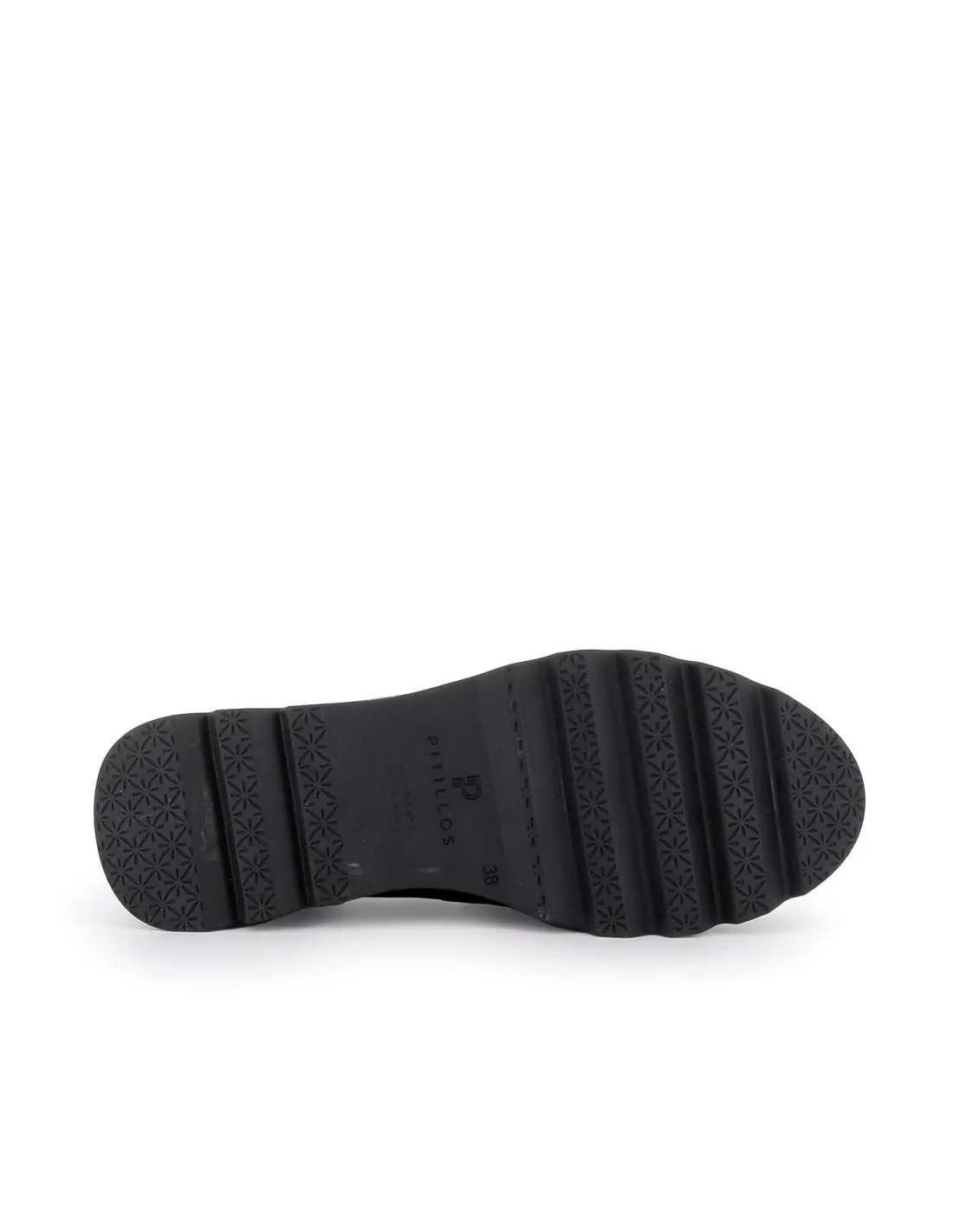 Zapato sport plataforma cordones elasticos piel negra mujer Pitillos
