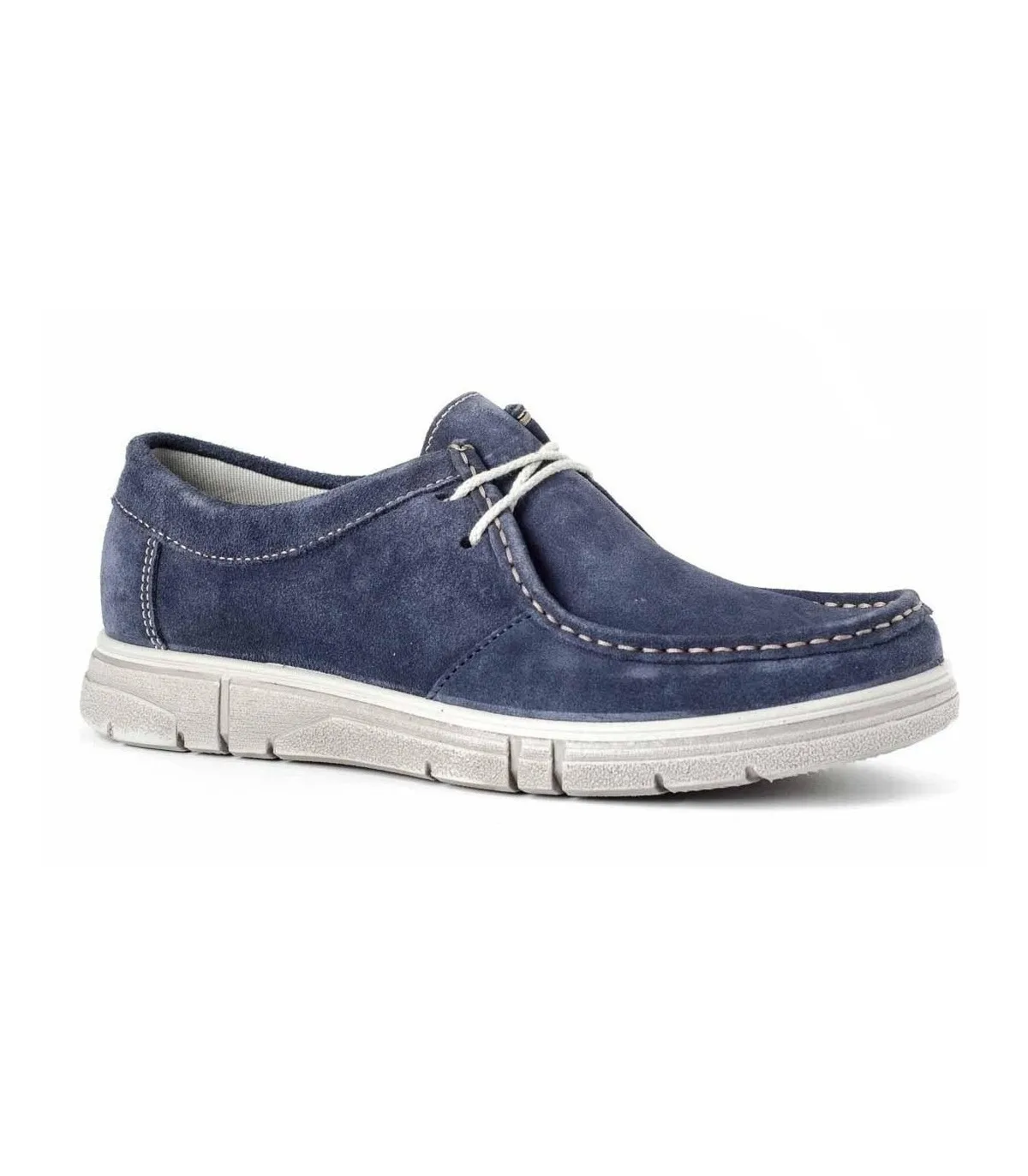 Zapatos estilo wallabee en color azul jeans