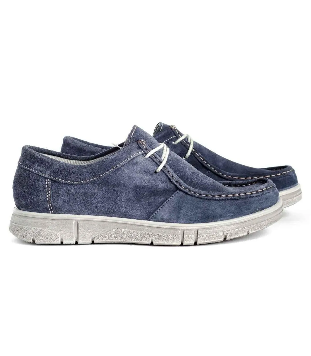 Zapatos estilo wallabee en color azul jeans