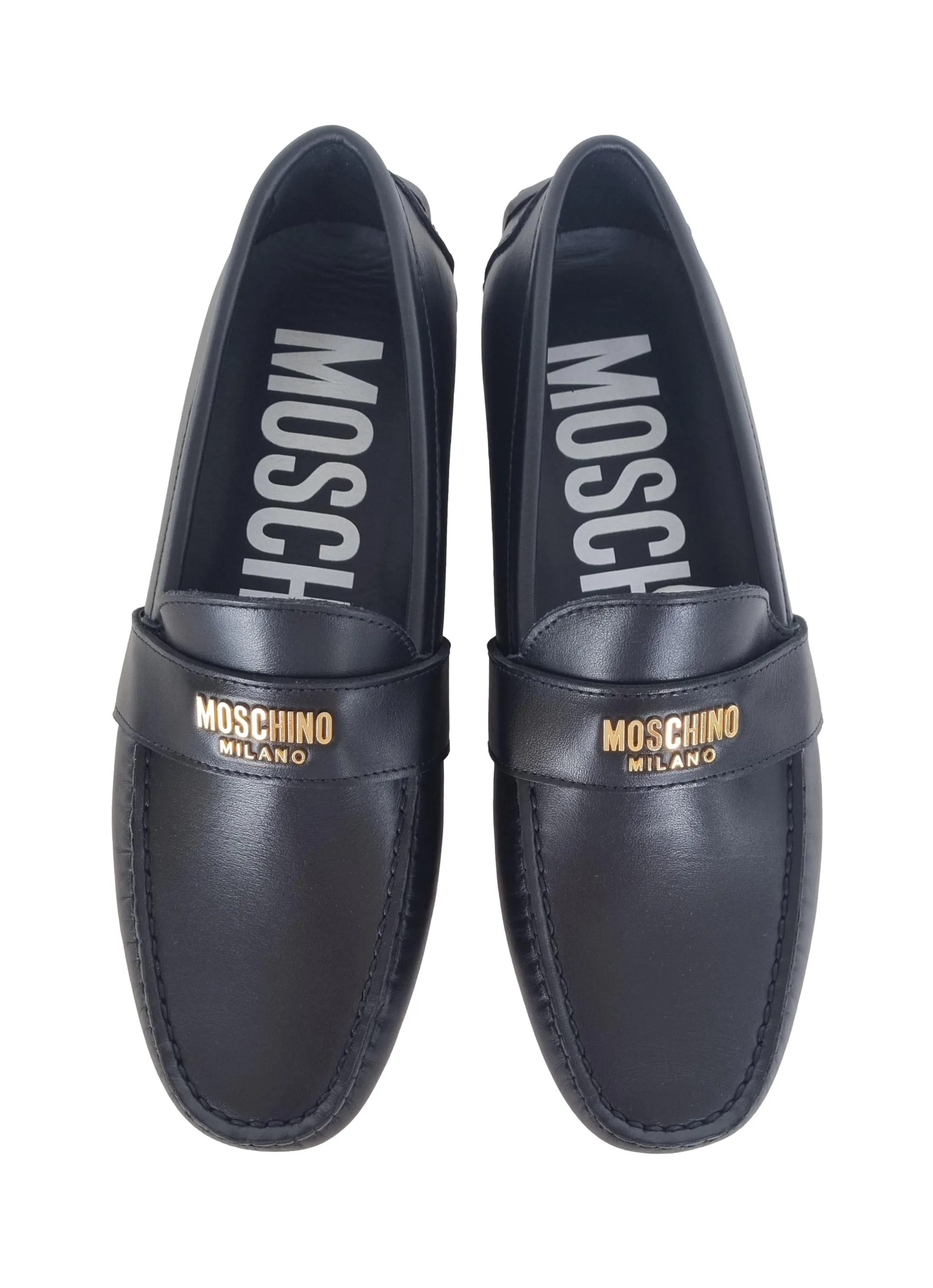 Zapatos mocasines de hombre MOSCHINO drivers gommini MB10380G1GGA0000 negro
