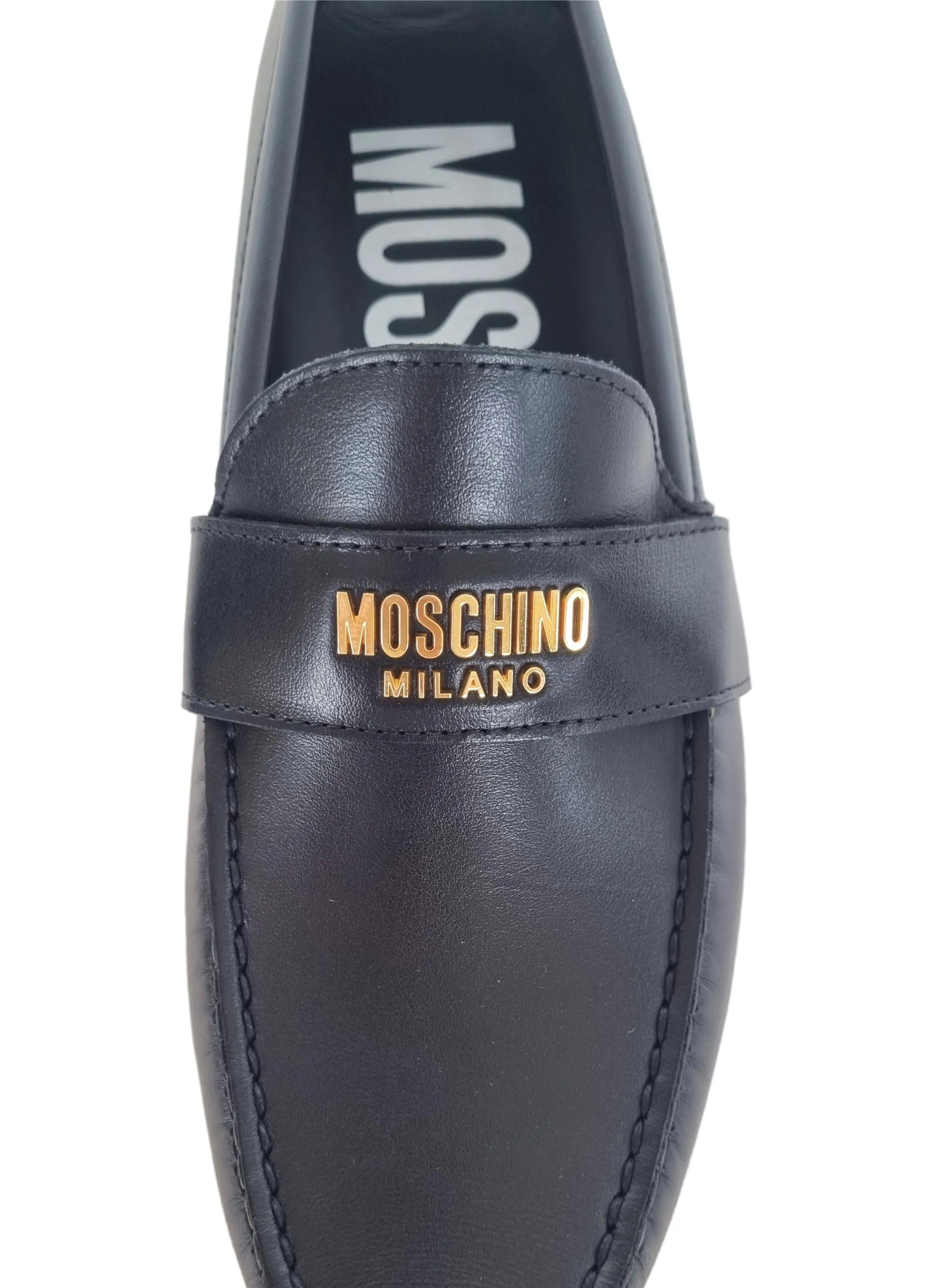 Zapatos mocasines de hombre MOSCHINO drivers gommini MB10380G1GGA0000 negro
